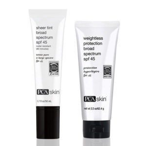 PCA Skin Sheer Tint Broad Spectrum SPF 45 and Weightless Protection Broad Spectrum SPF 45 | Kissed